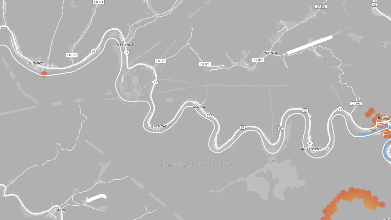 Bike Grade map of 24898, WV