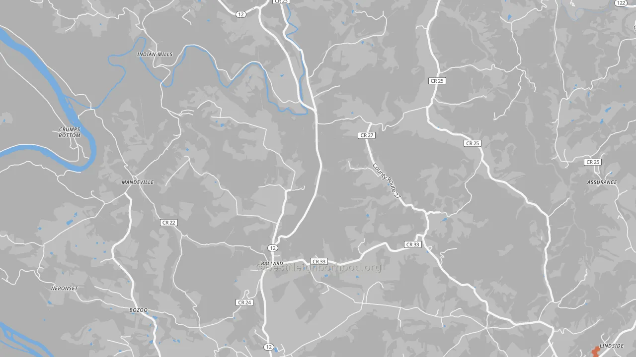 Bike Grade map of 24918, WV