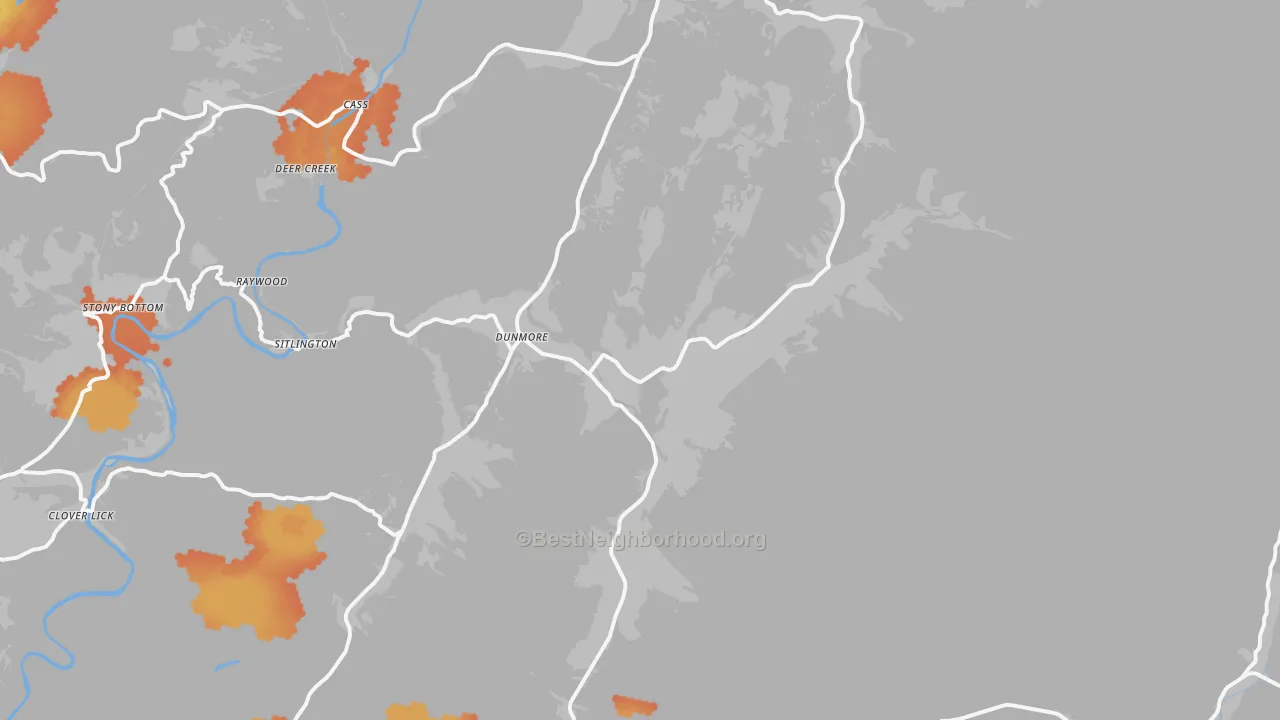 Bike Grade map of 24934, WV
