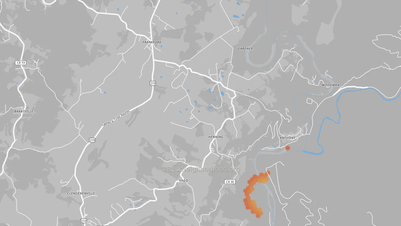 Bike Grade map of 24938, WV