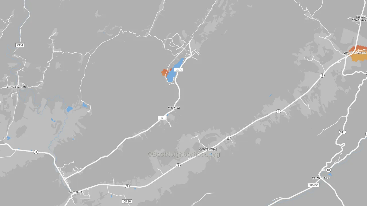 Bike Grade map of 24941, WV