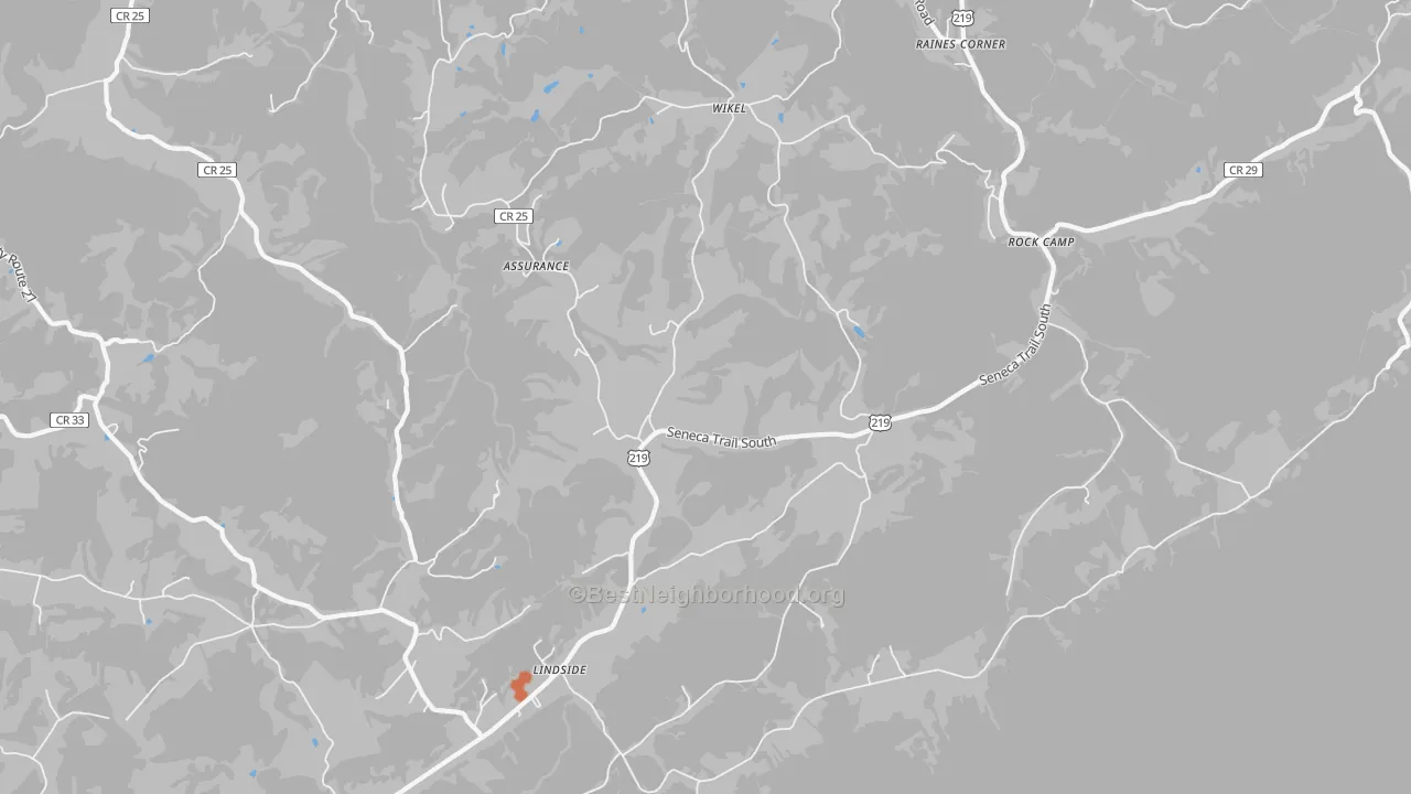Bike Grade map of 24951, WV