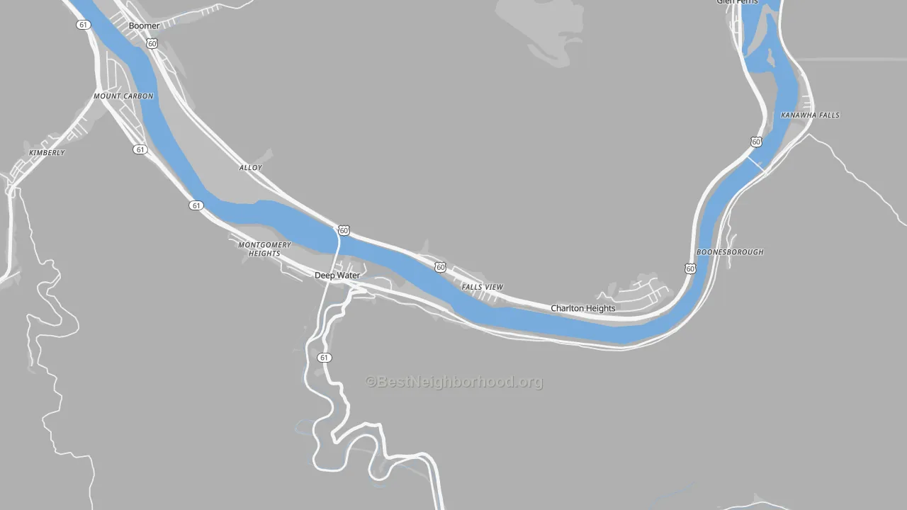 Bike Grade map of 25002, WV