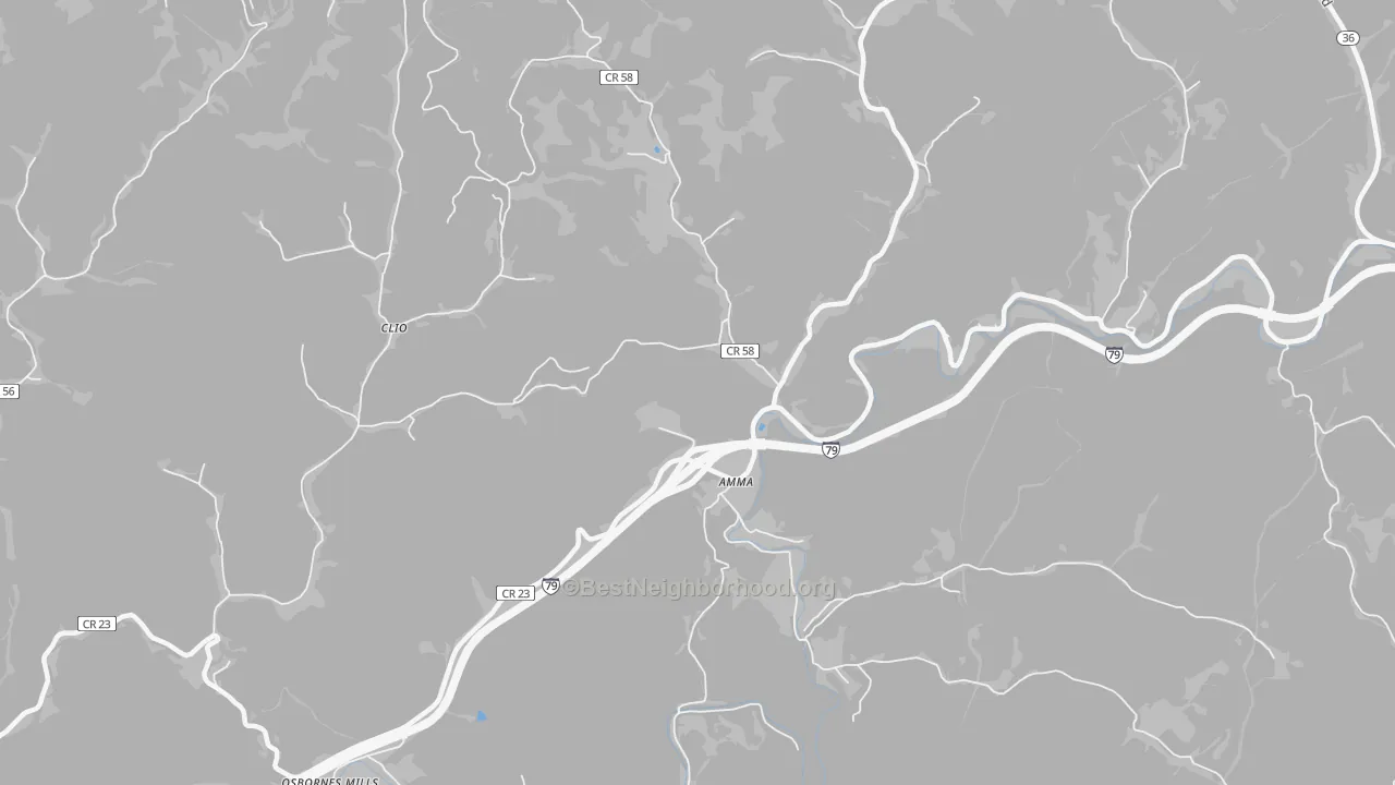 Bike Grade map of 25005, WV