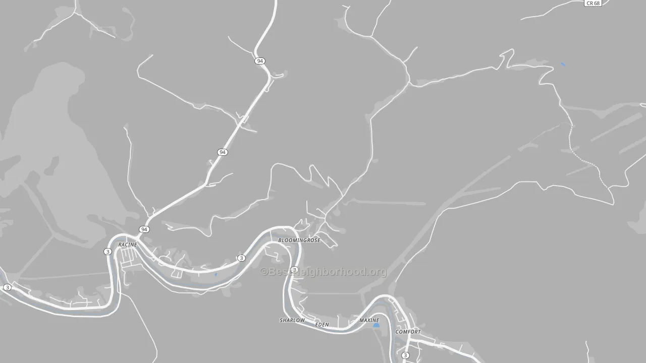 Bike Grade map of 25024, WV