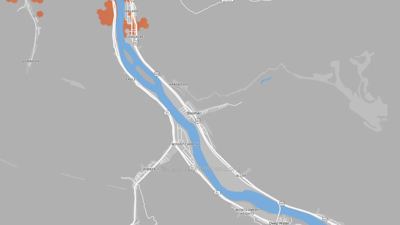 Bike Grade map of 25031, WV
