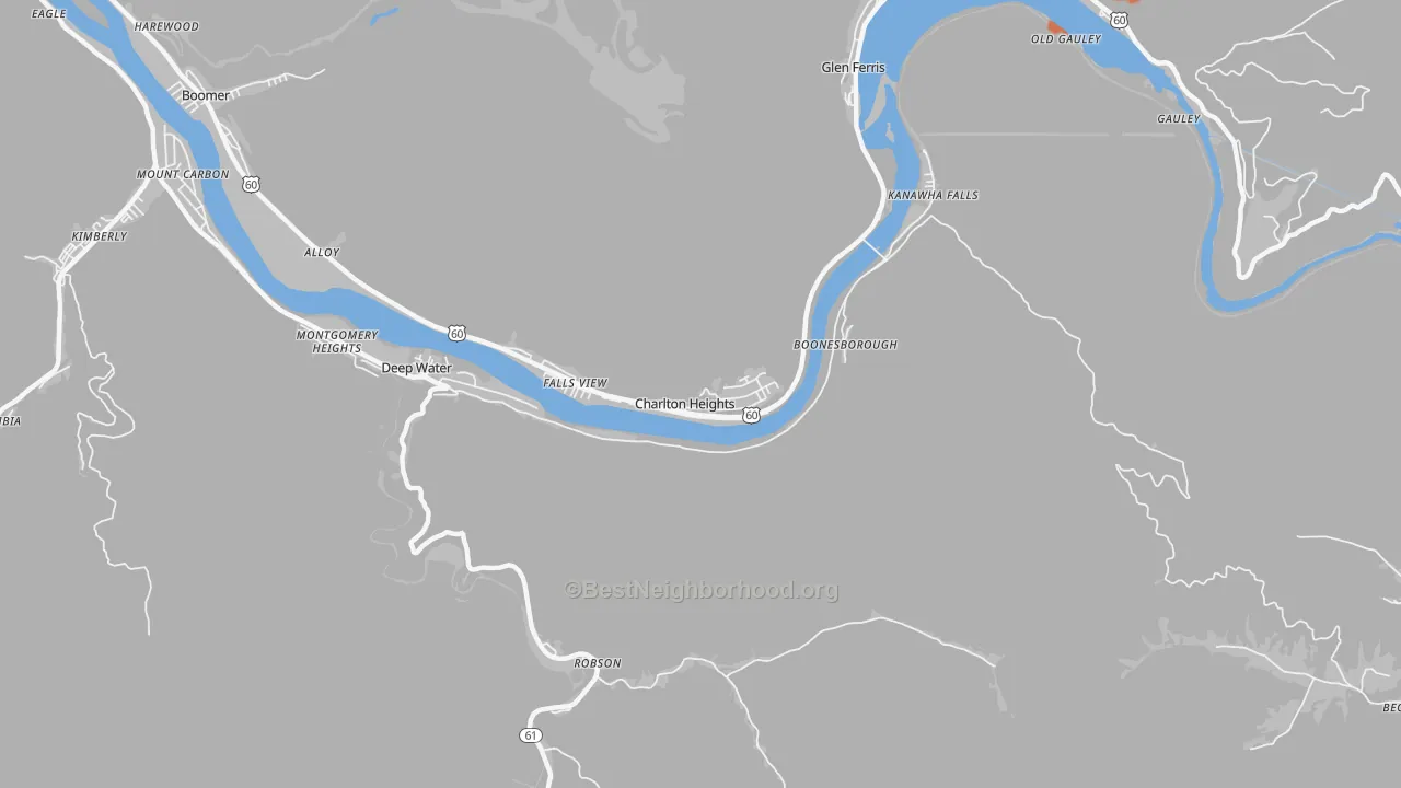 Bike Grade map of 25040, WV