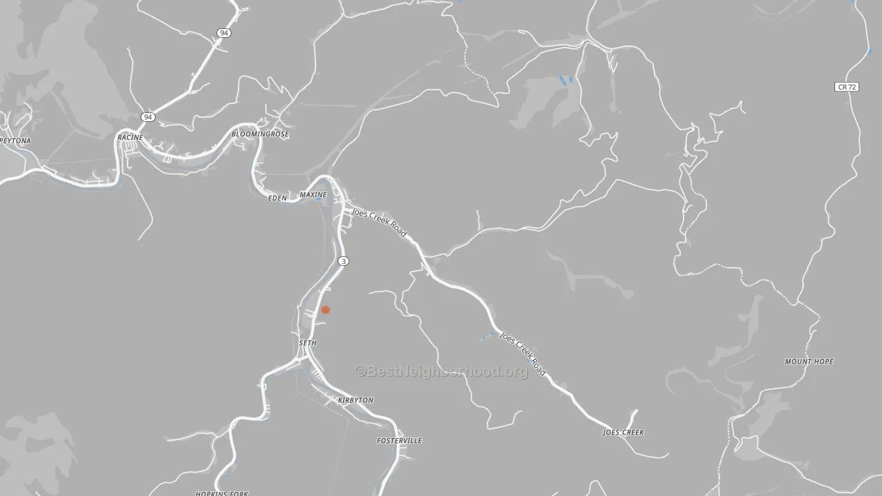 Bike Grade map of 25049, WV