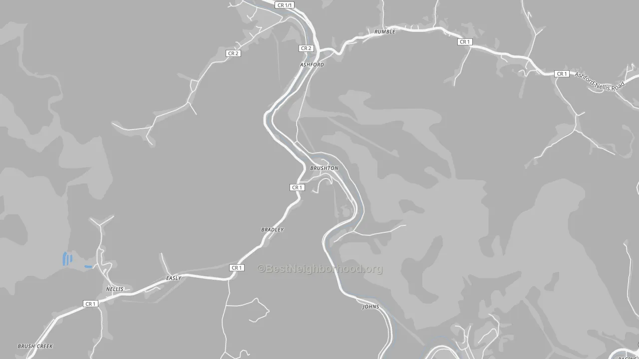 Bike Grade map of 25051, WV