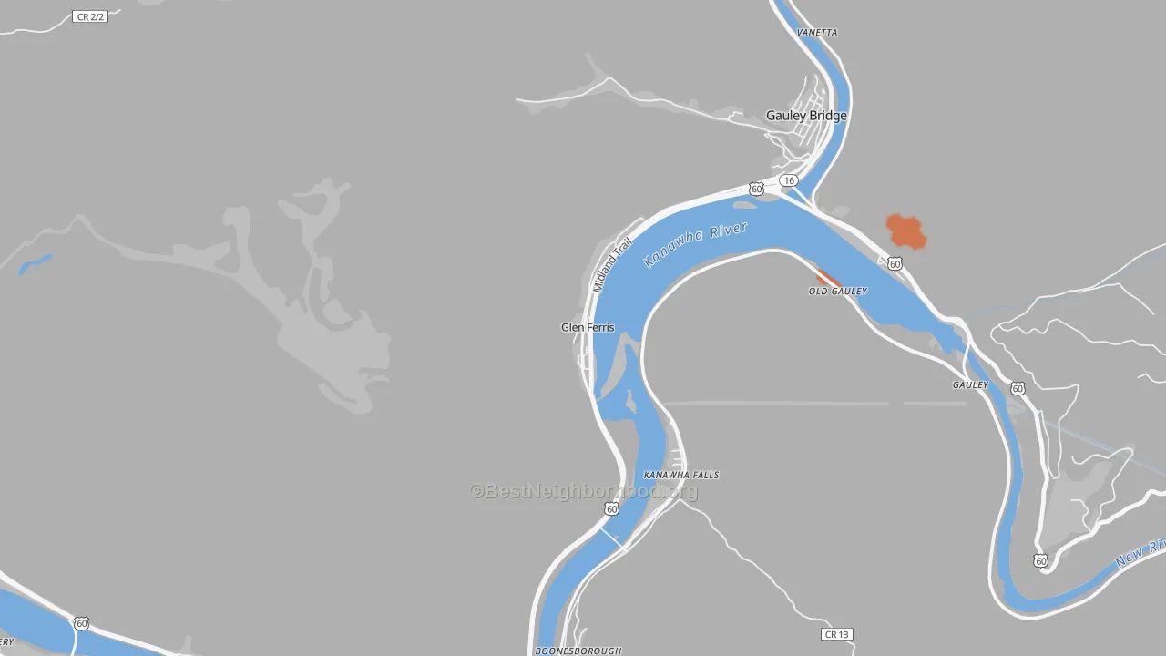 Bike Grade map of 25090, WV