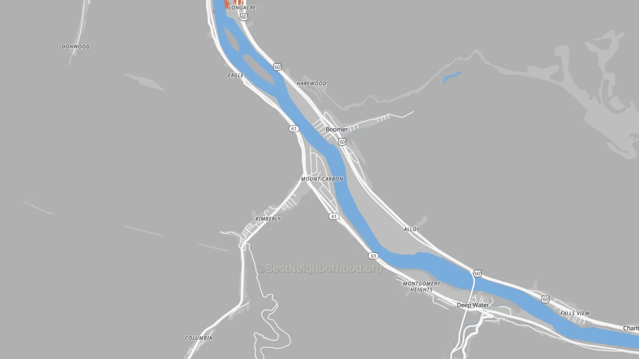 Bike Grade map of 25139, WV
