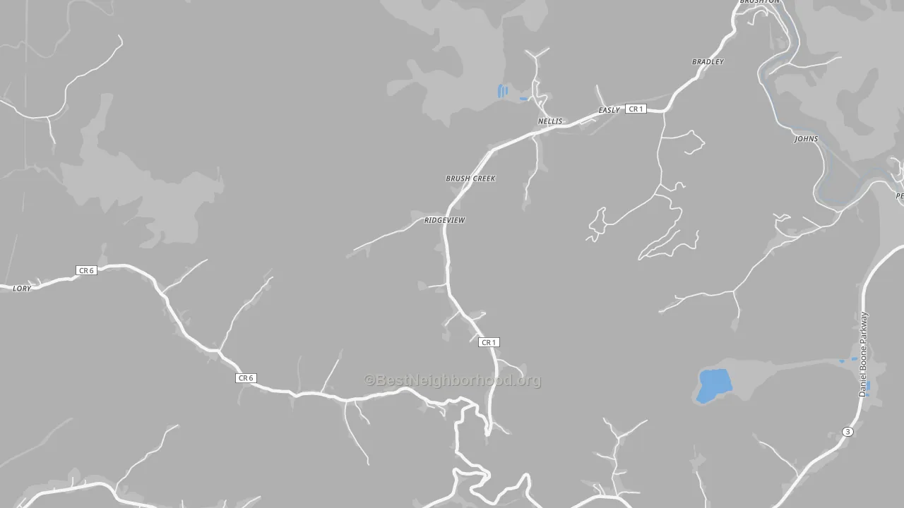 Bike Grade map of 25169, WV