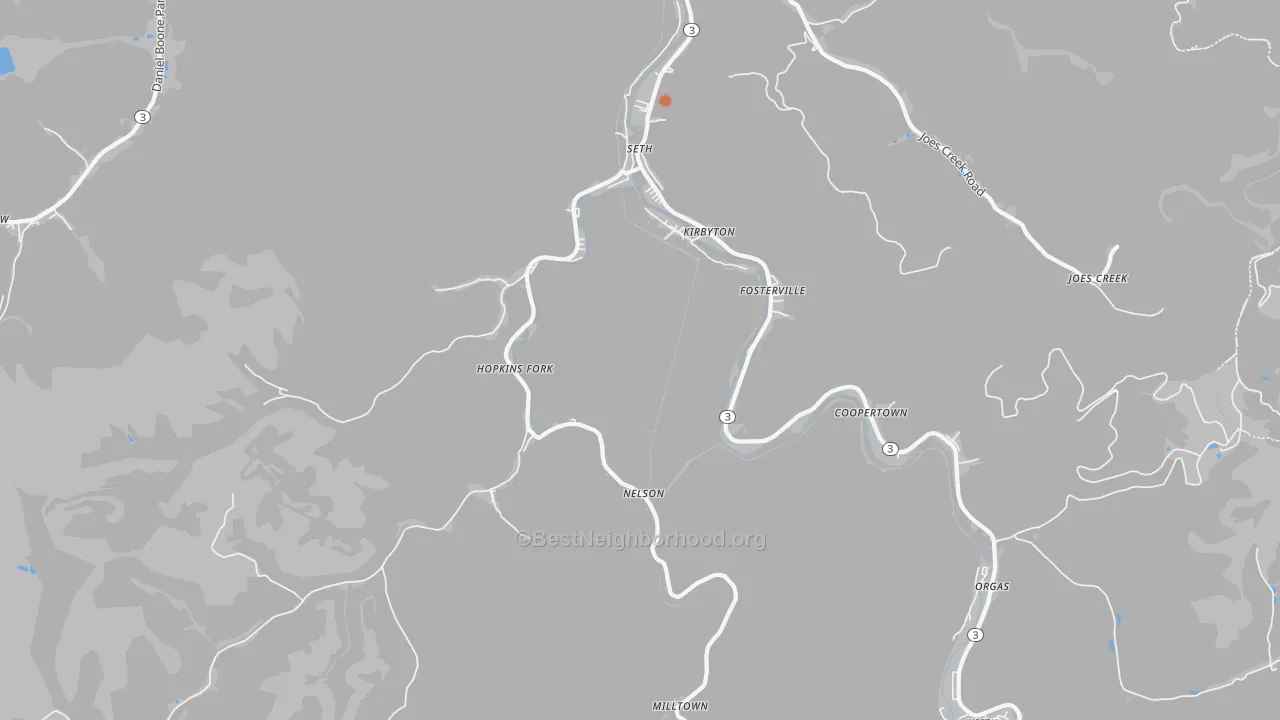 Bike Grade map of 25181, WV