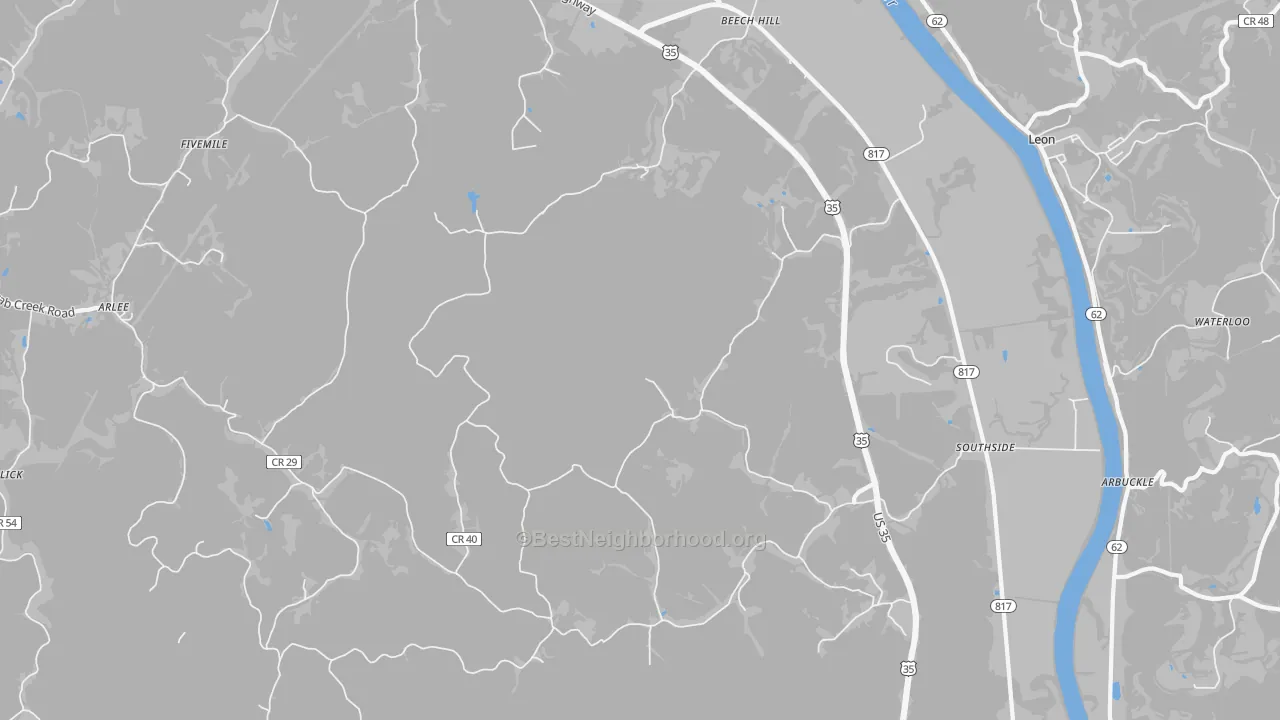 Bike Grade map of 25187, WV