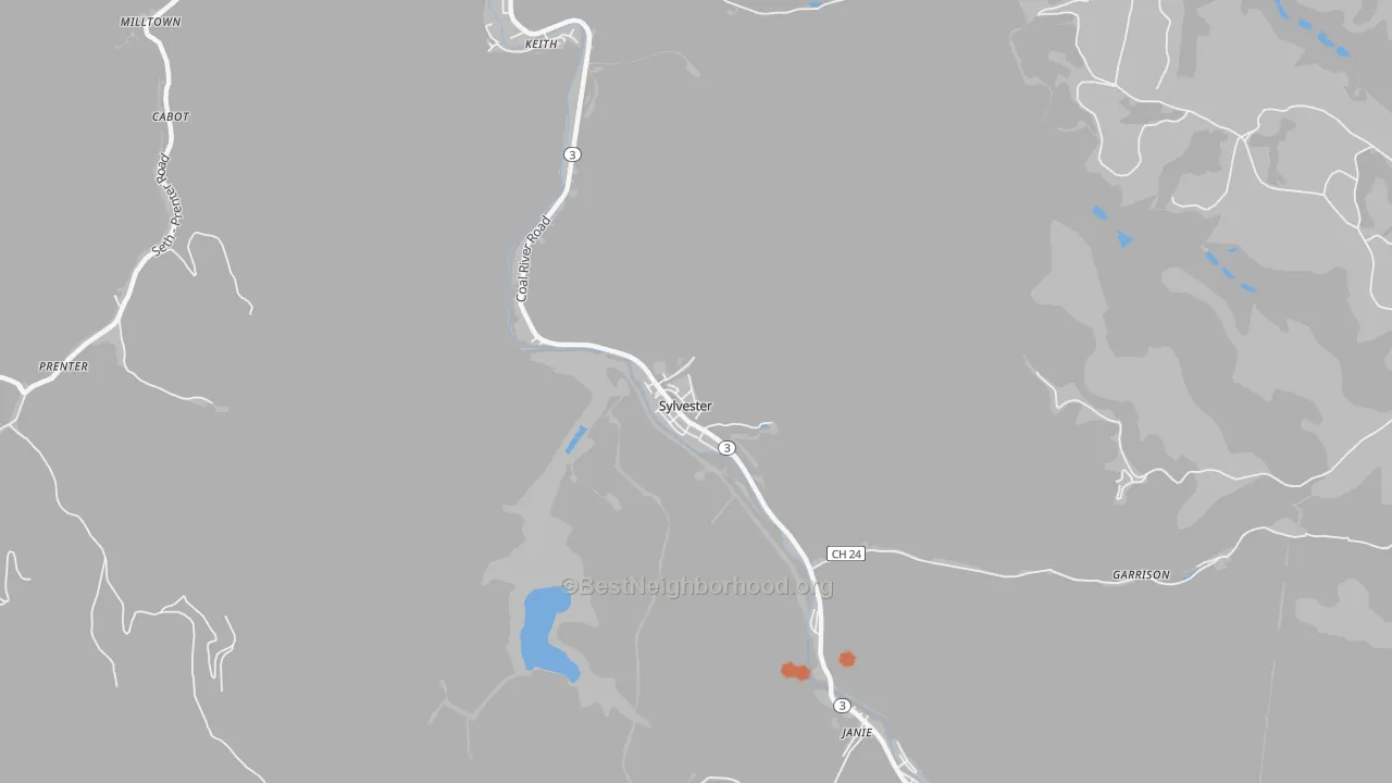 Bike Grade map of 25193, WV