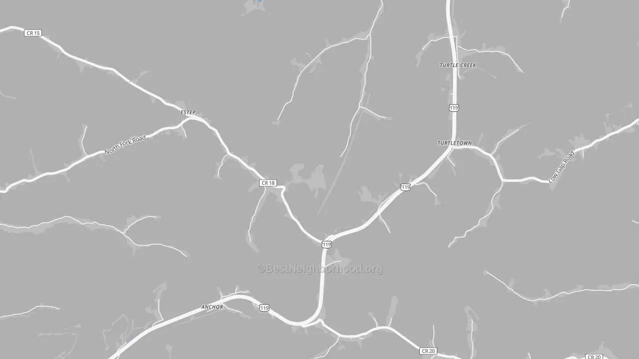 Bike Grade map of 25203, WV