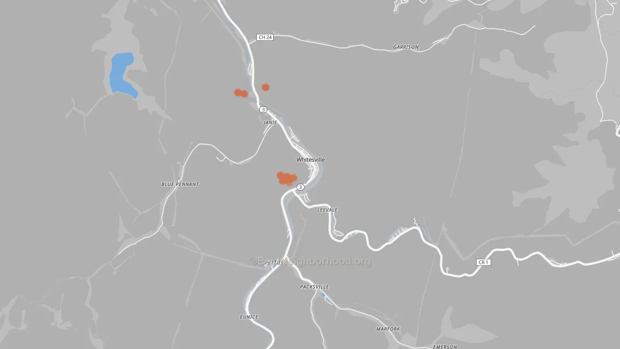 Bike Grade map of 25209, WV