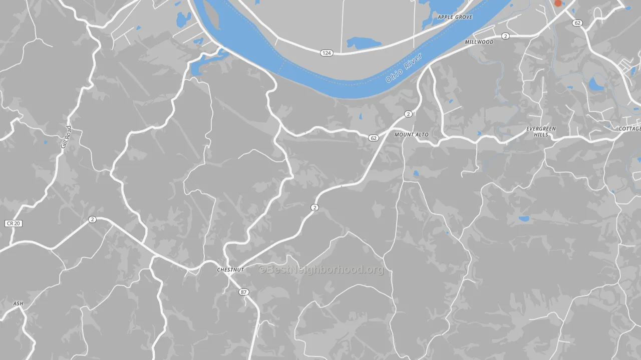 Bike Grade map of 25264, WV