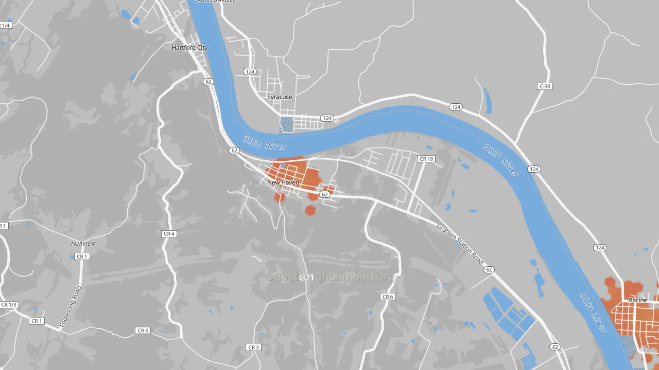 Bike Grade map of 25265, WV