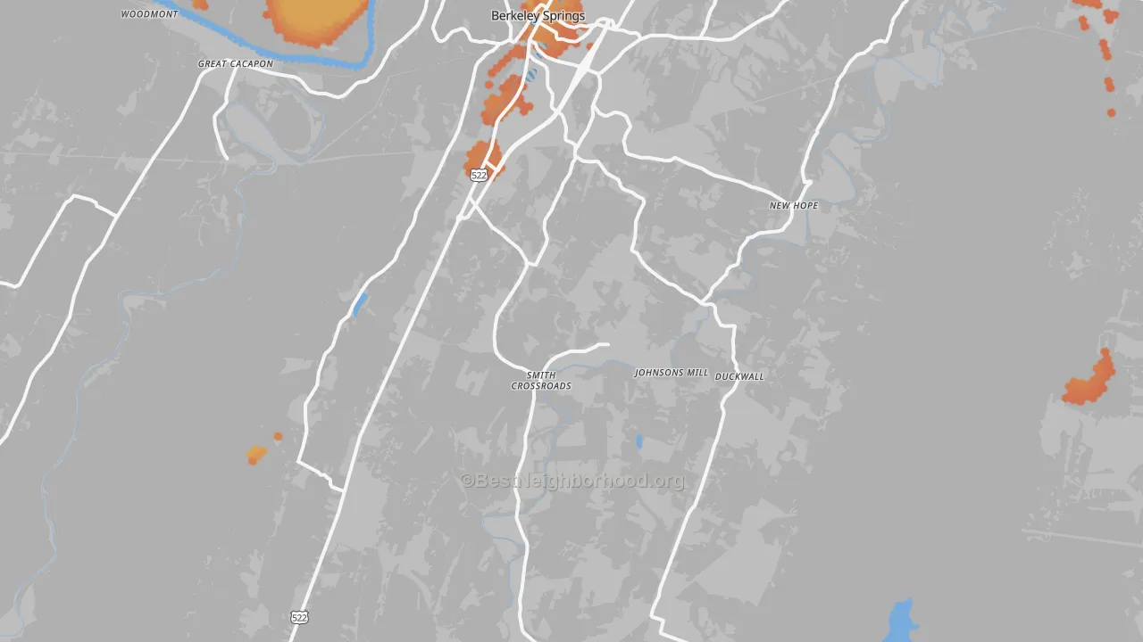 Bike Grade map of 25411, WV