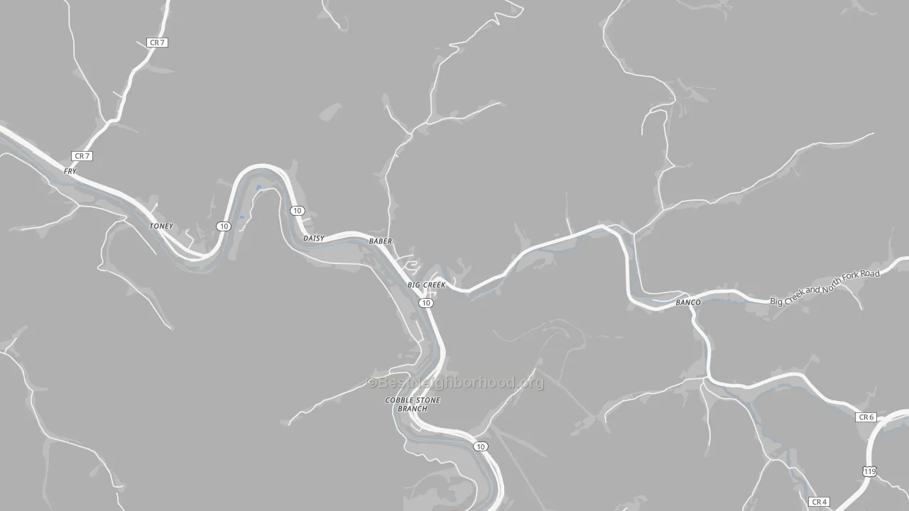 Bike Grade map of 25505, WV