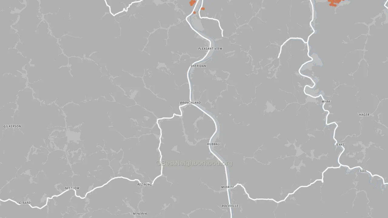 Bike Grade map of 25506, WV