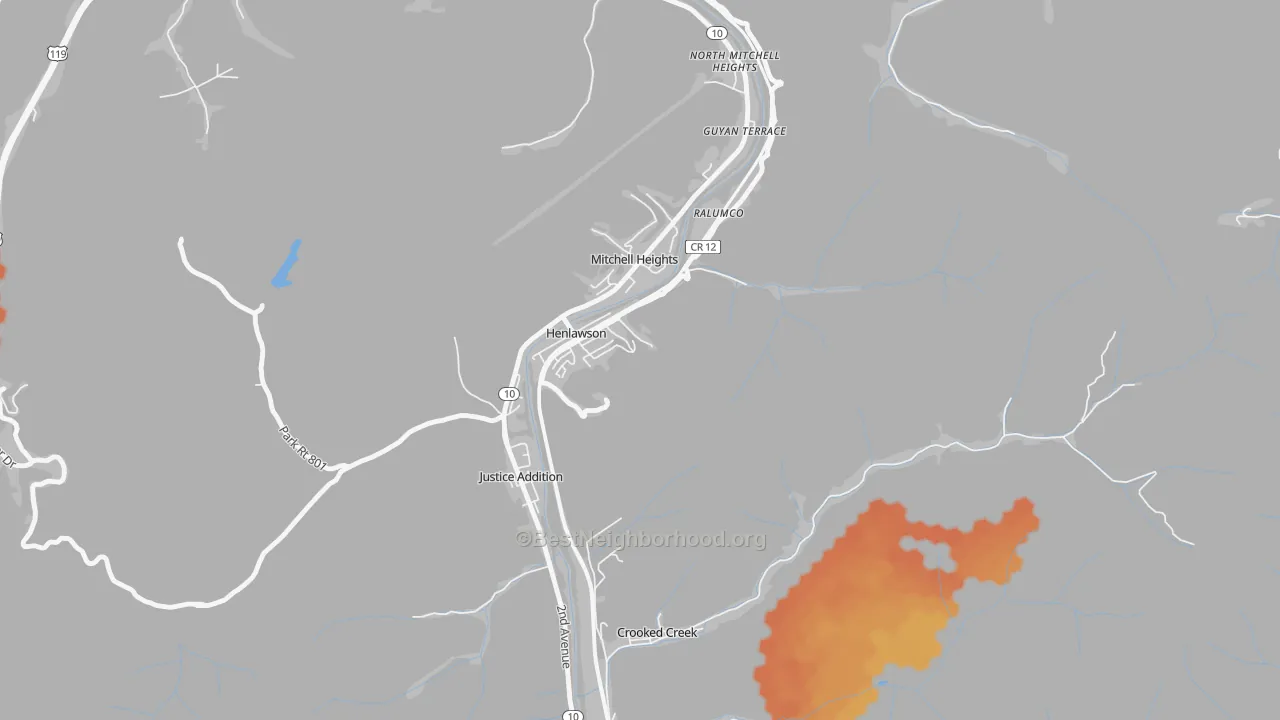 Bike Grade map of 25624, WV