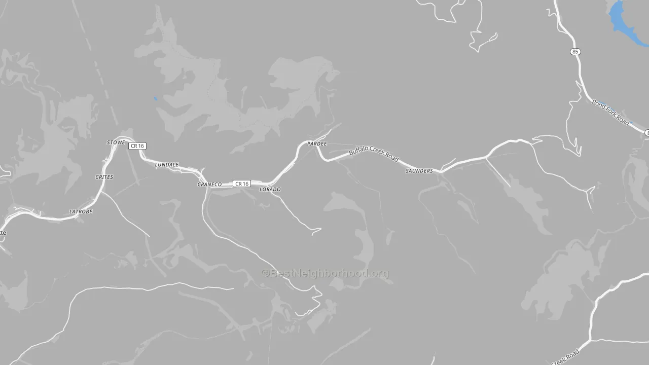 Bike Grade map of 25630, WV