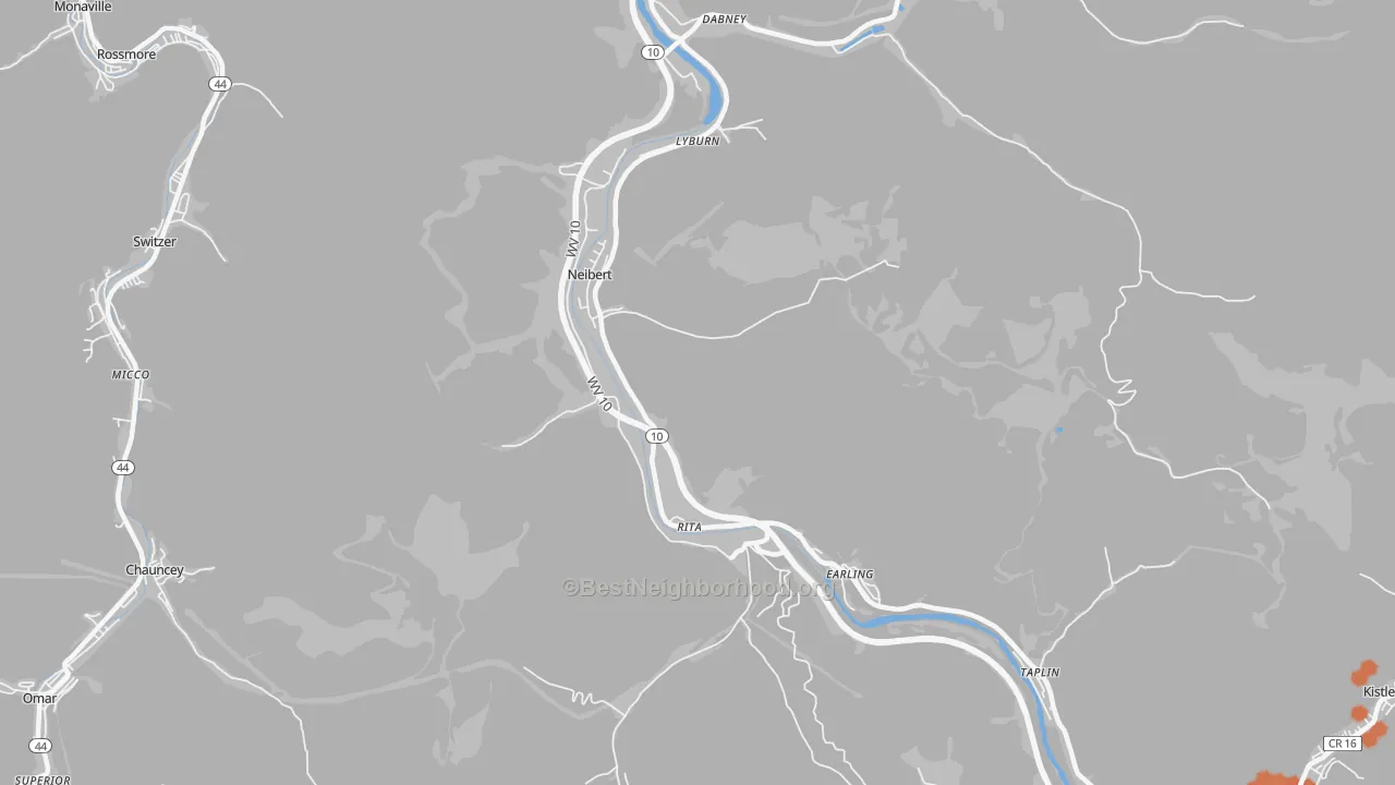 Bike Grade map of 25632, WV