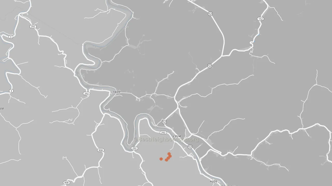 Bike Grade map of 25669, WV