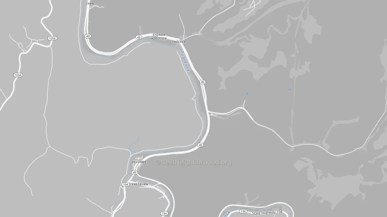 Bike Grade map of 25672, WV