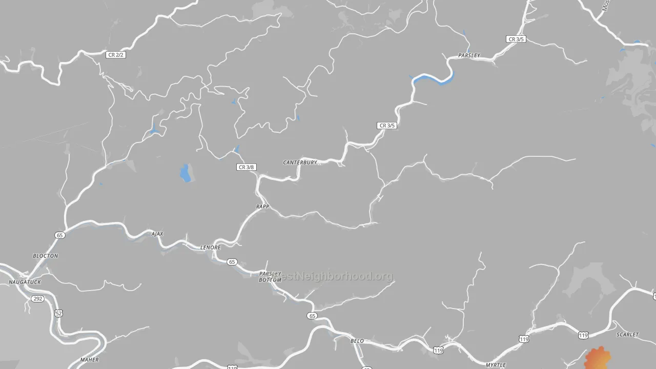 Bike Grade map of 25676, WV