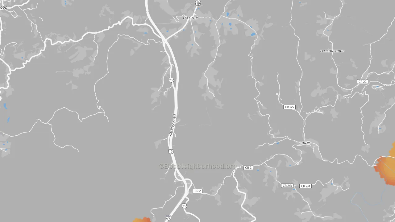 Bike Grade map of 25841, WV