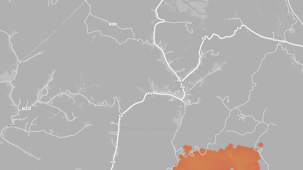 Bike Grade map of 25876, WV