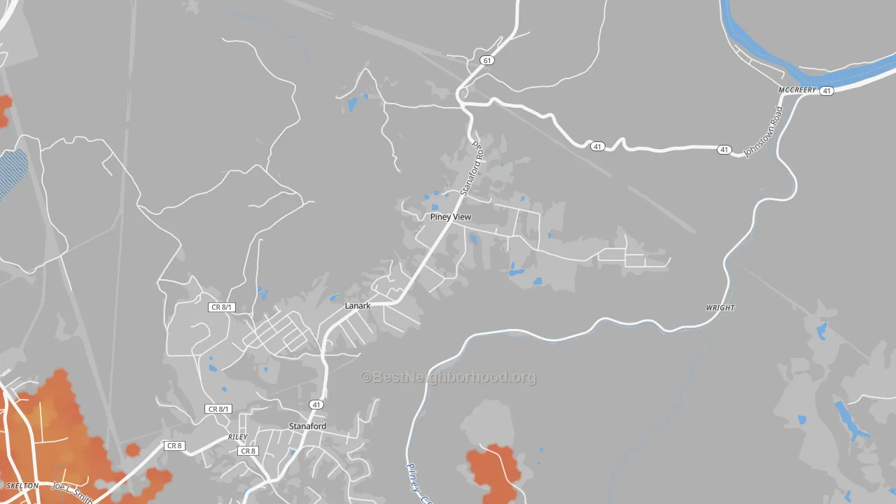 Bike Grade map of 25906, WV