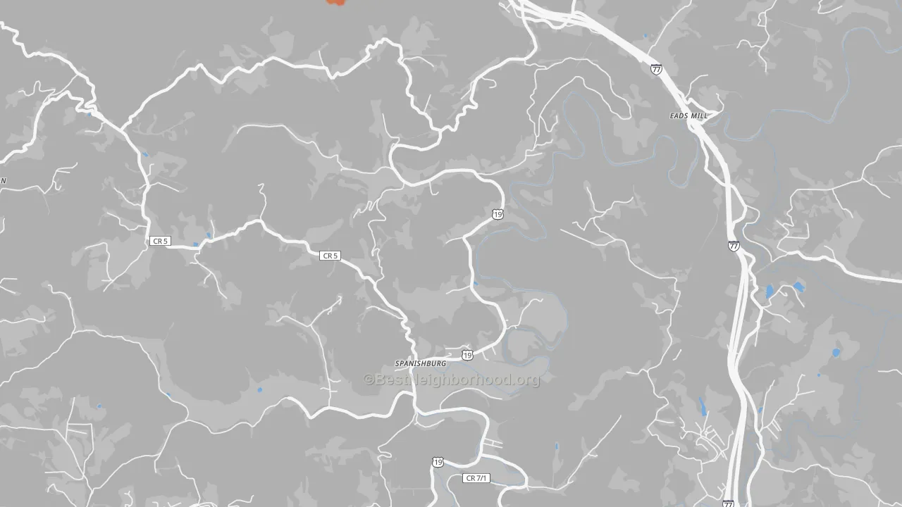Bike Grade map of 25922, WV