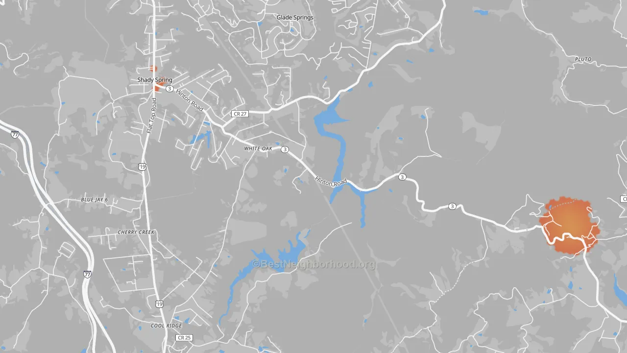Bike Grade map of 25989, WV