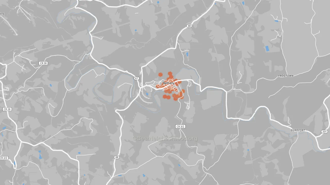 Bike Grade map of 26032, WV