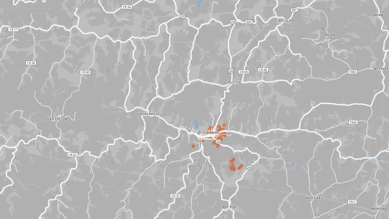 Bike Grade map of 26033, WV