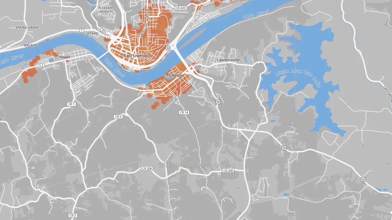 Bike Grade map of 26034, WV