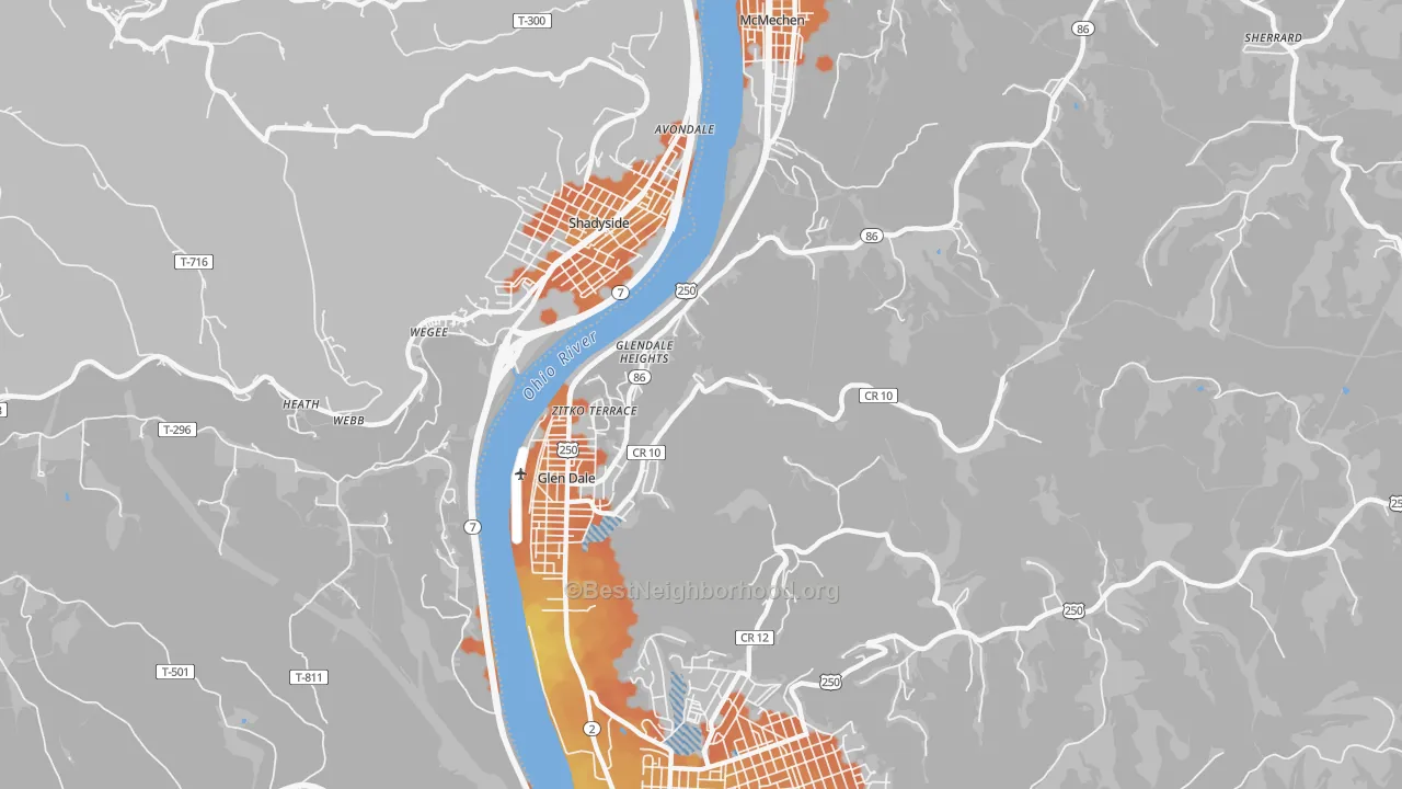 Bike Grade map of 26038, WV