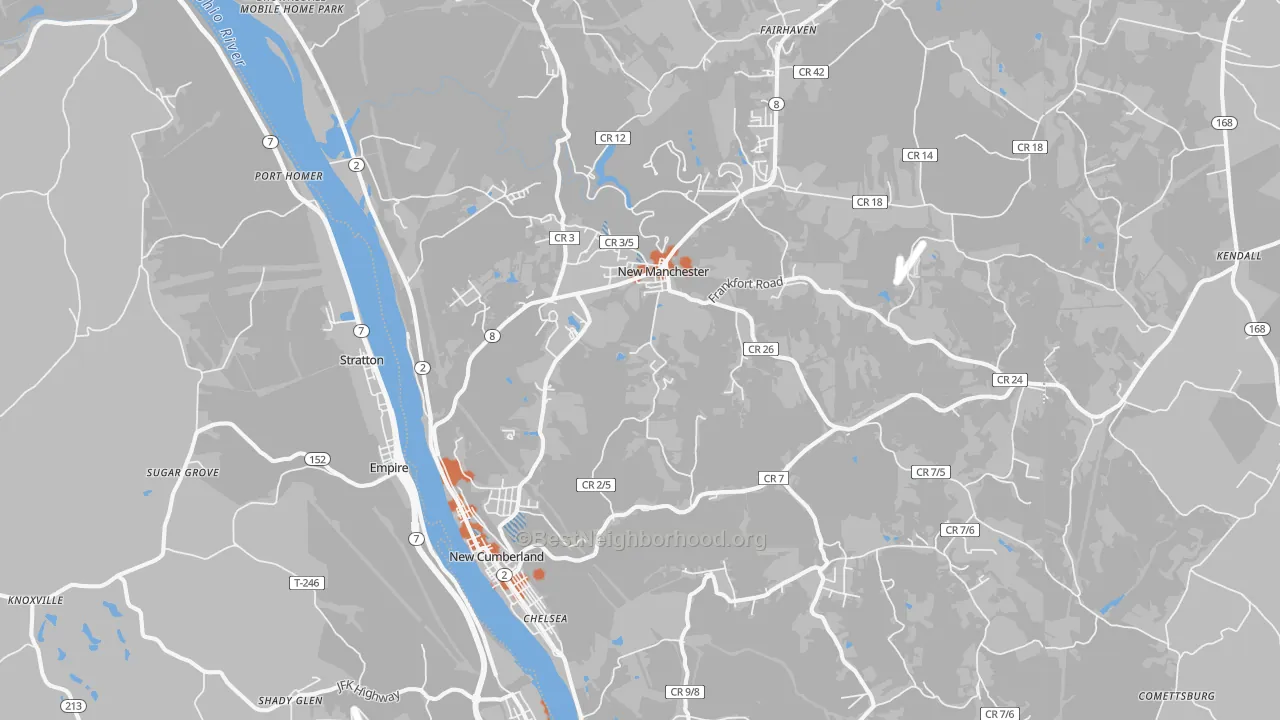 Bike Grade map of 26047, WV