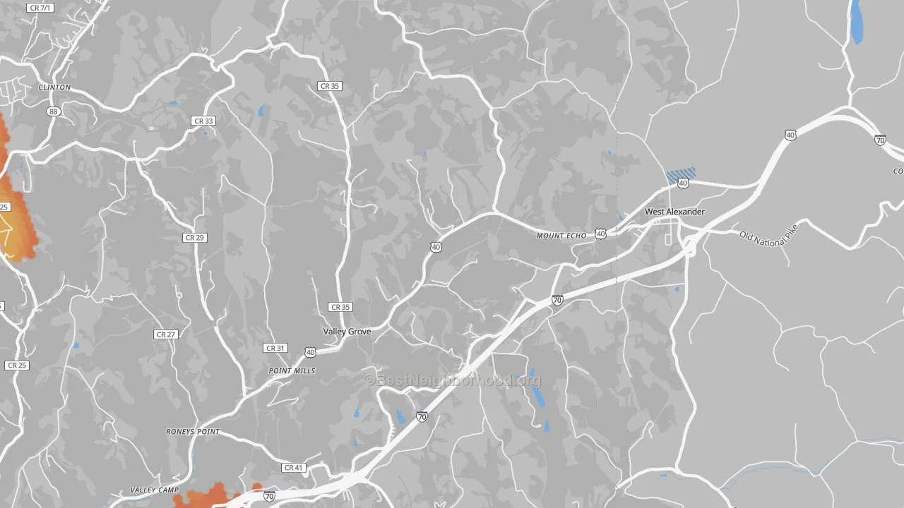 Bike Grade map of 26060, WV