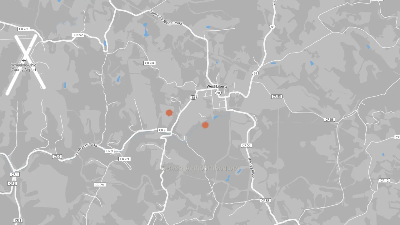 Bike Grade map of 26074, WV