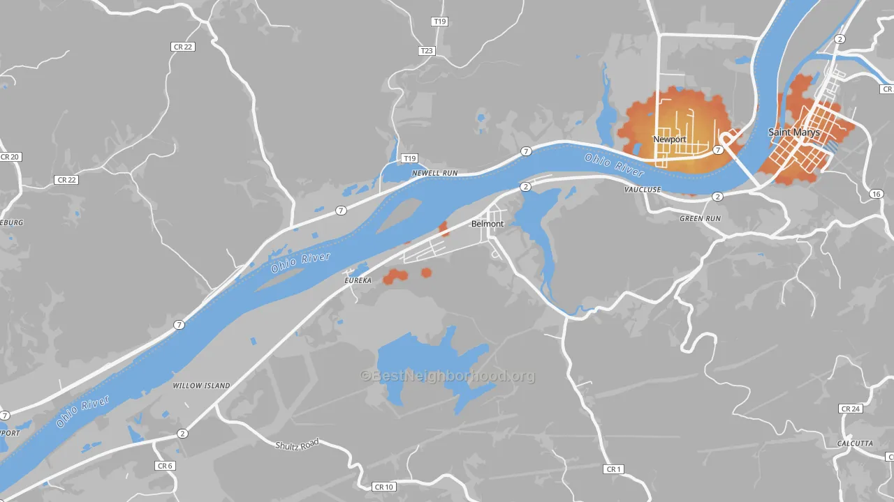 Bike Grade map of 26134, WV