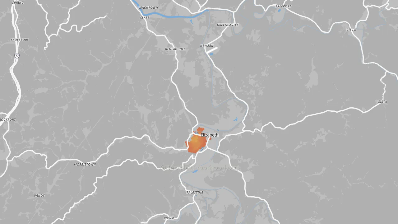 Bike Grade map of 26143, WV