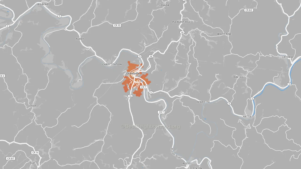 Bike Grade map of 26147, WV