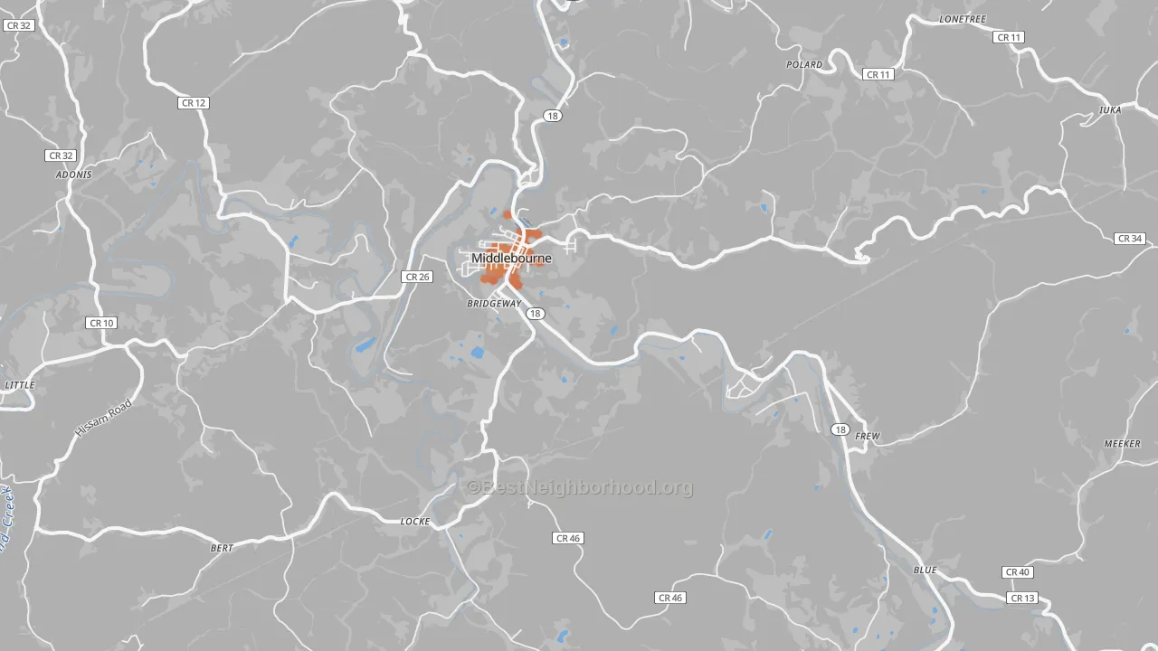 Bike Grade map of 26149, WV