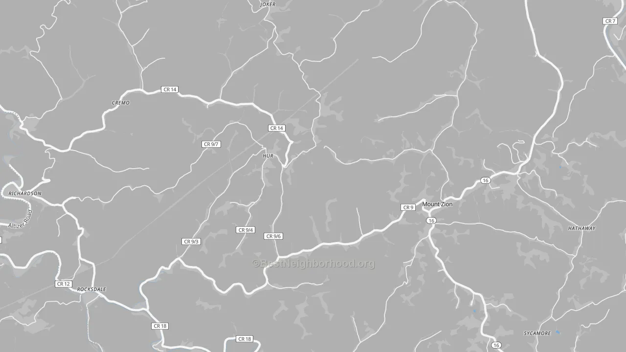 Bike Grade map of 26151, WV