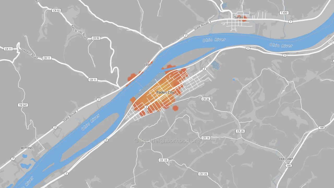 Bike Grade map of 26159, WV